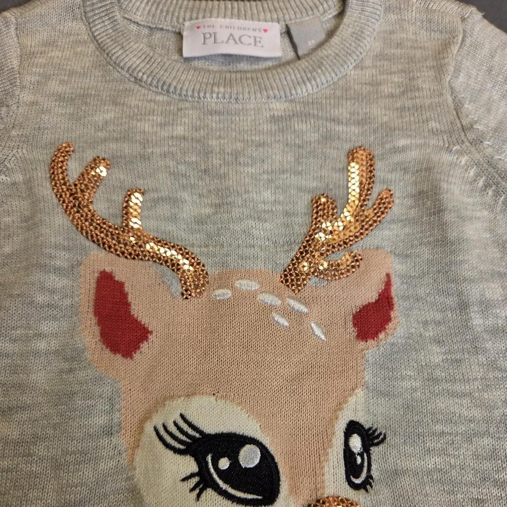 Sequin Reindeer Christmas Sweater